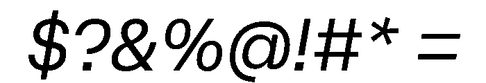 AtAero RetinaItalic Font OTHER CHARS