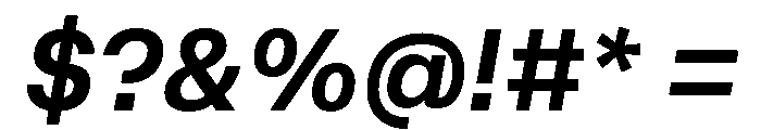 AtAero SemiboldItalic Font OTHER CHARS