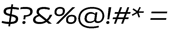 AtChromeX Extended RegularItalic Font OTHER CHARS