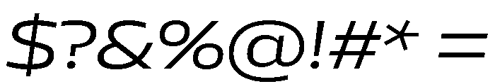 AtChromeX Extended RetinaItalic Font OTHER CHARS