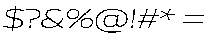 AtChromeXX Extended LightItalic Font OTHER CHARS