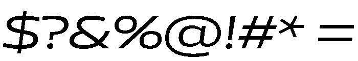 AtChromeXX Extended RegularItalic Font OTHER CHARS