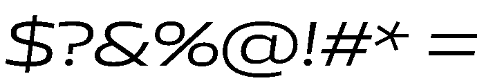 AtChromeXX Extended RetinaItalic Font OTHER CHARS