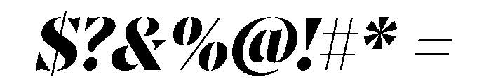 AtGambitStencil BlackItalic Font OTHER CHARS
