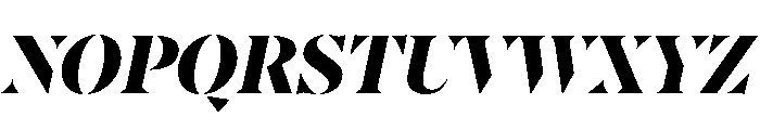AtGambitStencil BlackItalic Font UPPERCASE