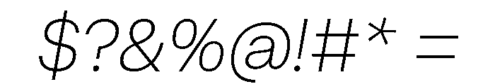 AtHauss ThinItalic Font OTHER CHARS