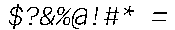 AtHaussMono LightItalic Font OTHER CHARS