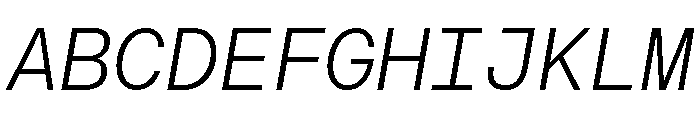AtHaussMono LightItalic Font UPPERCASE