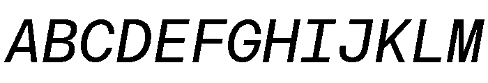 AtHaussMono RegularItalic Font UPPERCASE