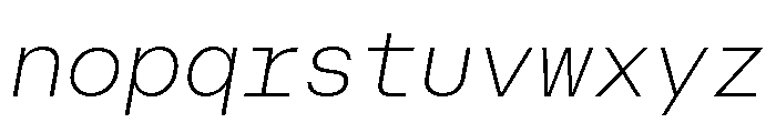 AtHaussMono ThinItalic Font LOWERCASE