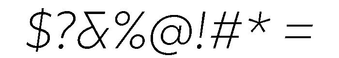 AtQuark ExtralightItalic Font OTHER CHARS