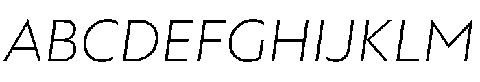 AtQuark ExtralightItalic Font UPPERCASE