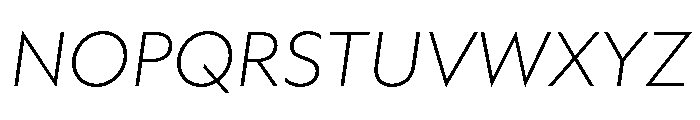 AtQuark ExtralightItalic Font UPPERCASE