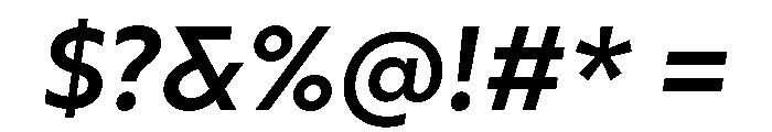 AtQuark SemiboldItalic Font OTHER CHARS