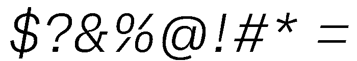 AtTextual LightItalic Font OTHER CHARS
