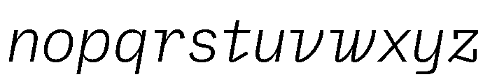 AtTextual LightItalic Font LOWERCASE