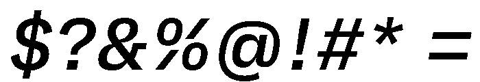 AtTextual MediumItalic Font OTHER CHARS