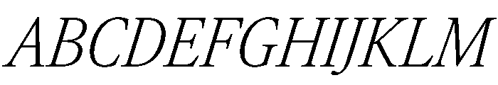 AtacamaItalicVAR CondensedExtraLightItalic Instance Font UPPERCASE