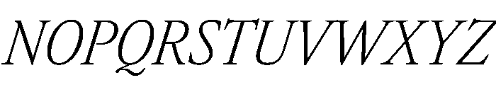 AtacamaItalicVAR CondensedExtraLightItalic Instance Font UPPERCASE