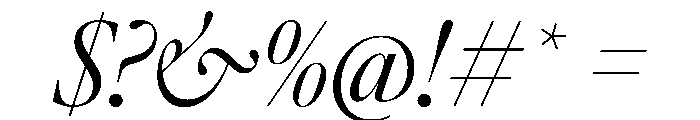 AtacamaItalicVAR CondensedLightContrastItalic Instance Font OTHER CHARS
