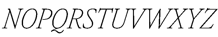 AtacamaItalicVAR CondensedThinItalic Instance F4b20289 Font UPPERCASE