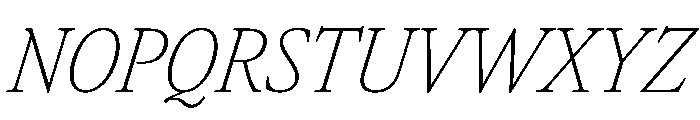 AtacamaItalicVAR CondensedThinItalic Instance Font UPPERCASE