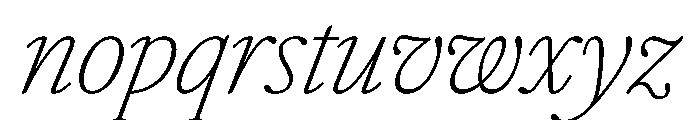 AtacamaItalicVAR CondensedThinItalic Instance Font LOWERCASE