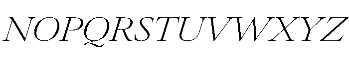 AtacamaItalicVAR ExpandedExtraLightContrastItalic Instance Font UPPERCASE