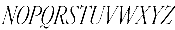 AtacamaItalicVAR ExtraCondensedExtraLightContrastItalic Instance Font UPPERCASE
