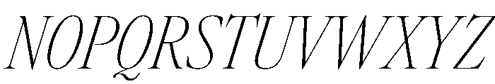 AtacamaItalicVAR ExtraCondensedThinContrastItalic Instance Font UPPERCASE