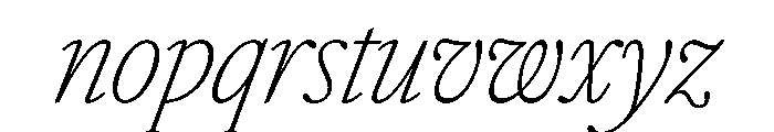 AtacamaItalicVAR ExtraCondensedThinItalic Instance D6f4d7e2 Font LOWERCASE