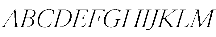 AtacamaItalicVAR ExtraLightContrastItalic Instance Font UPPERCASE