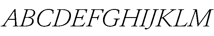 AtacamaItalicVAR ExtraLightItalic Instance Font UPPERCASE