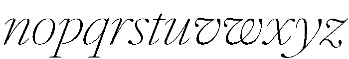 AtacamaItalicVAR ThinContrastItalic Instance Font LOWERCASE