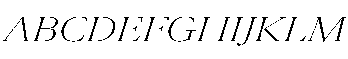 AtacamaItalicVAR UltraExpandedExtraLightContrastItalic Instance Font UPPERCASE