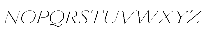AtacamaItalicVAR UltraExpandedThinContrastItalic Instance Font UPPERCASE
