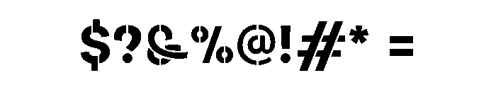 AtypicalStencil Medium Font OTHER CHARS