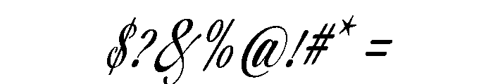 Aulora Script Condensed Slanted Font OTHER CHARS