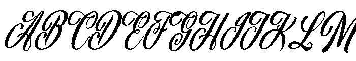 Aulora Script Condensed Slanted Font UPPERCASE