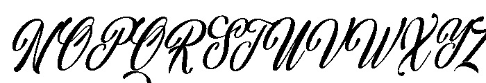 Aulora Script Condensed Slanted Font UPPERCASE