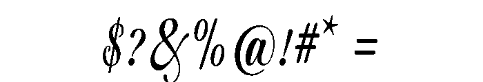 Aulora Script Condensed Font OTHER CHARS