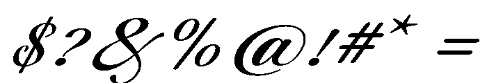 Aulora Script Expanded Slanted Font OTHER CHARS