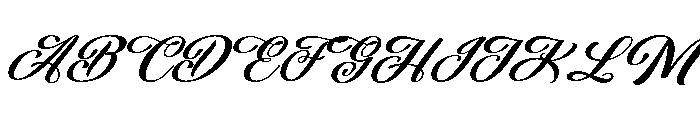Aulora Script Expanded Slanted Font UPPERCASE