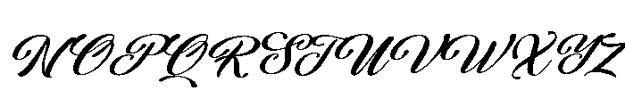 Aulora Script Expanded Slanted Font UPPERCASE