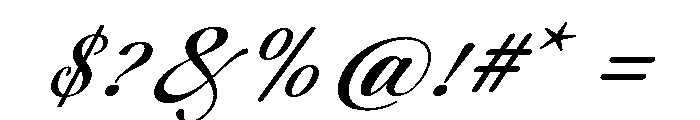 Aulora Script SemExp Slant Font OTHER CHARS