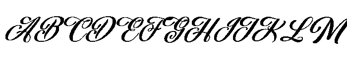 Aulora Script SemExp Slant Font UPPERCASE