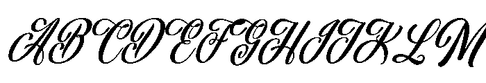 Aulora Script SemiCond Slant Font UPPERCASE