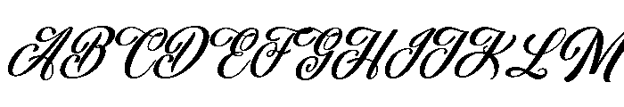 Aulora Script Slanted Font UPPERCASE