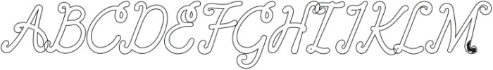 Aubrella Outline otf (400) Font UPPERCASE
