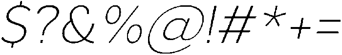 Aukim II ExtraLight Italic otf (200) Font OTHER CHARS